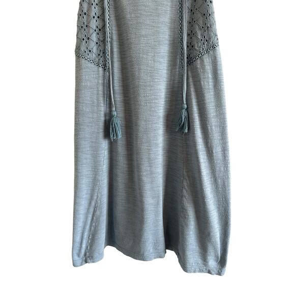 Roxy Women’s Medium Blue Cotton V-Neck Embroidered Sleeveless Mini Dress - Picture 7 of 14